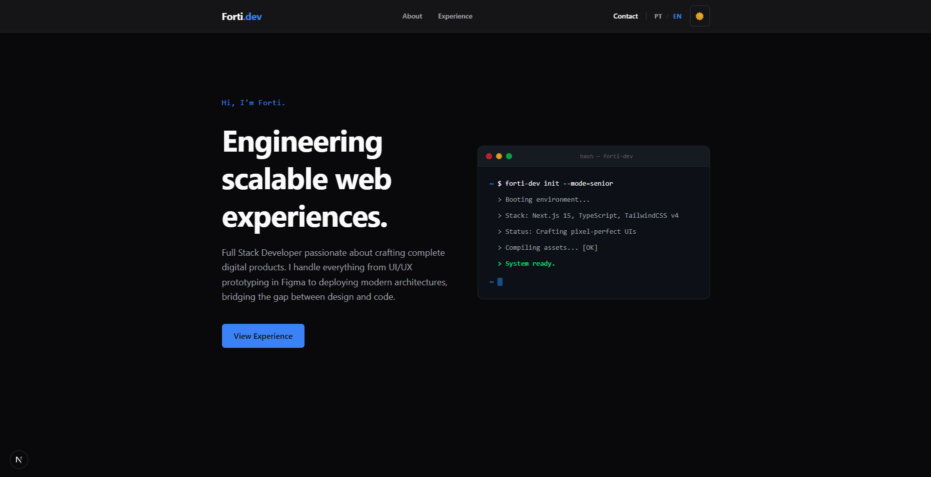 Screenshot of forti.dev